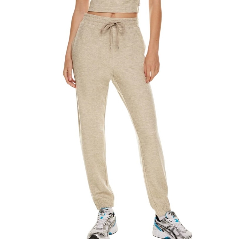 TNA Aritzia Womens S‎ Wafflex Mid Rise Joggers in Tan